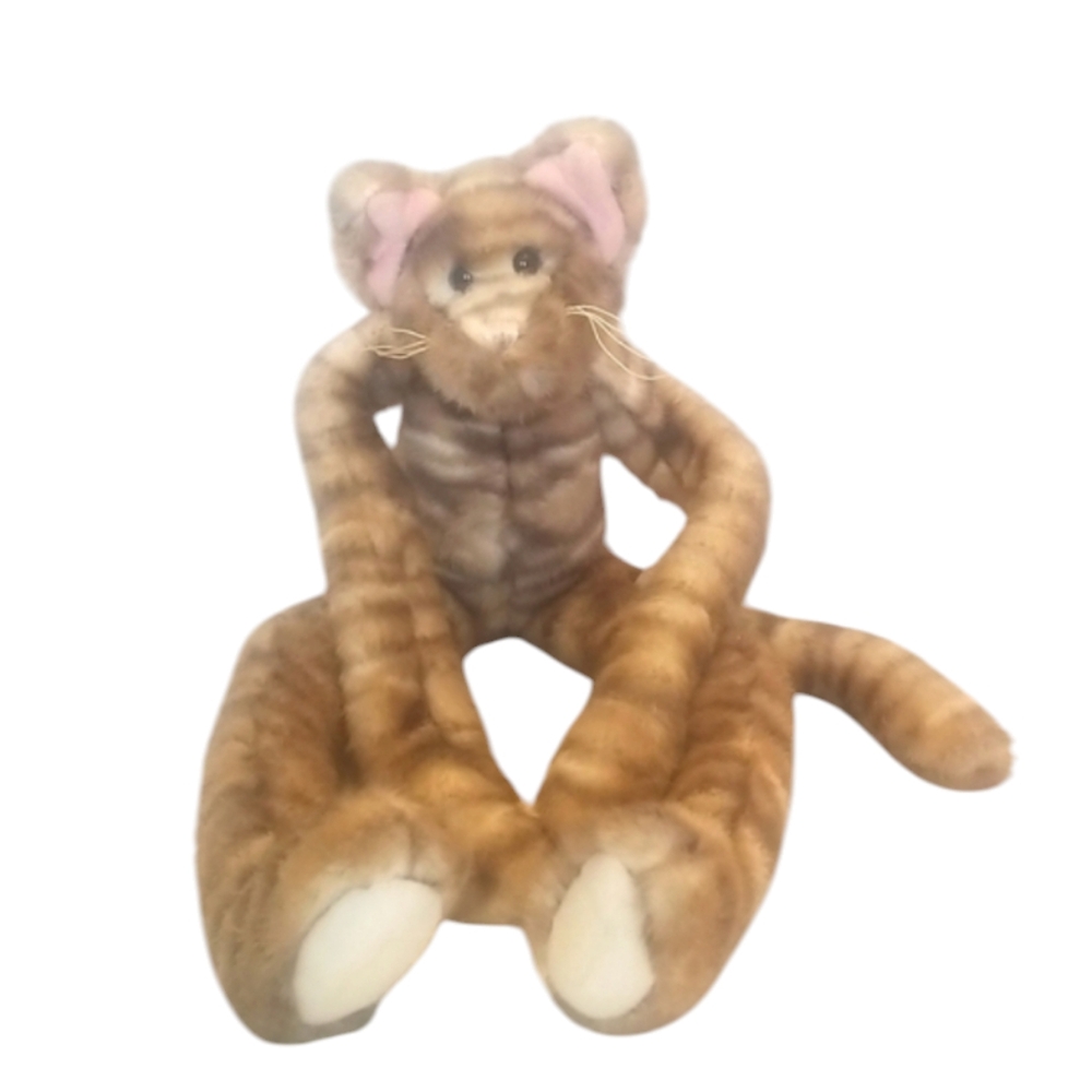 Fiesta Long Lanky Wonky 16" Tabby Cat plush with Velcro Paws